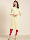 Women Yellow Geometrical Straight Kurta-NJ-3434299-Yellow