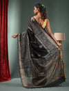 Black Blended Silk Handwoven Saree With Woven Zari Border-MA50BSL34830117