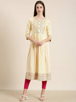 Women Yellow Solid Straight Kurta-GW-3838-Yellow