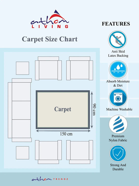 Athom Living Premium Anti Slip Printed Carpet-ATZ-12-2-CP12