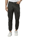 Ribbed Jogger Cargos with 6 pockets-Grey-HJC9015-30