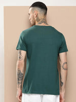 Difference Of Opinion Men's Dark Green Plain T-Shirt