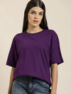 Dillinger Purple Solid Oversized T-Shirt