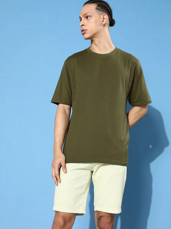 Dillinger Olive Graphic Oversized T-Shirt-DLMOV154OGRN-S