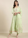 Women Green Floral Kurta Set-RF-002-Green