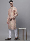 Men's Peach Digital Printed Kurta Pyjama Set-JOKP-P-691Peach