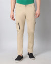 Zipper Cargos - stretchable with 6 pockets-Beige-HC5018-30