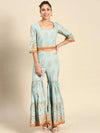 Crop top with sharara in Light Blue