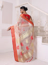 Beige Muslin Saree With Zari Woven Nakshi Borders-MA62MS331980029