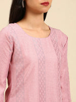 Women's Pink Embroidered Kurta Set-SKC-839-Pink