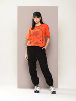 Dillinger Orange Graphic Oversized T-Shirt-WMNCR388ORG-XS