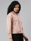 Women Peach Solid Tailored Jacket-CHN-855-Peach