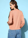 Women Solid Standard Pink Jacket