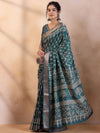 Saree Mall Women's  Blend Teal Blue Printed Designer Saree With Blouse Piece-HOLAND81A