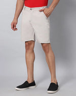 Solid Stretchable Shorts with 3 pockets-Grey-HS6012-30