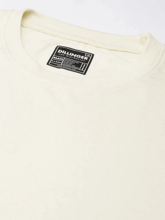 Dillinger Cream Solid Oversized T-Shirt