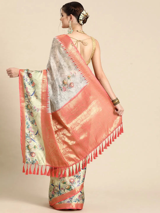 Luxurious Embellished Glow Saree-SZ-DGLEXA-GY-2015