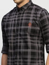 Men Grey Checked Shirt-CLEON-1797-Grey