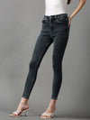 Women's Grey Solid Slim Fit Denim Jeans-GZ-5123-1-Grey