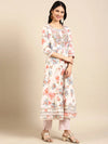 Women's White Floral Kurta Set-FS-2726-White