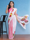 Saree Mall Women's Cotton White Printed Designer Saree With Blouse Piece-MINAXI4902