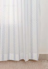 Oriental Stripes 100% Cotton Sheer Geometric curtain for Living room & bedroom - Light filtering - Powder Blue - Pack of 1-230823134