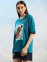 Dillinger Blue Graphic Oversized Drop shoulder T-shirt