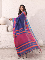 Blue Pure Cotton Soft Saree With Nakshi Border-MA54CT33440063