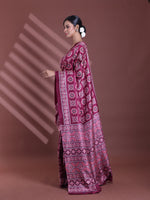 Burgundy Silk Soft Saree With Texture Print-MA60BSL01400033