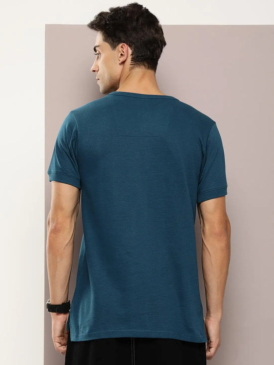 Dillinger Blue Solid Regular Heney T-shirt