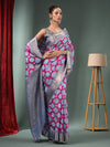 Magenta Blended Silk Handwoven Ajrakh Print Saree-MA50BSL34830018