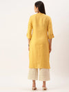 Women's Mustard Solid Straight Kurta-DF-1196-Mustard