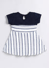 Mimino Girls Midi/Knee Length Casual Dress (Blue, Half Sleeve)