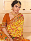 Saree Mall Women's Tussar  Yellow Printed Designer Saree With Blouse Piece-KESAR1005