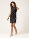 Front tie shift dress in Navy