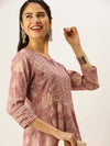 Women's Mauve Printed Kurta Sets-RF-1335-Mauve