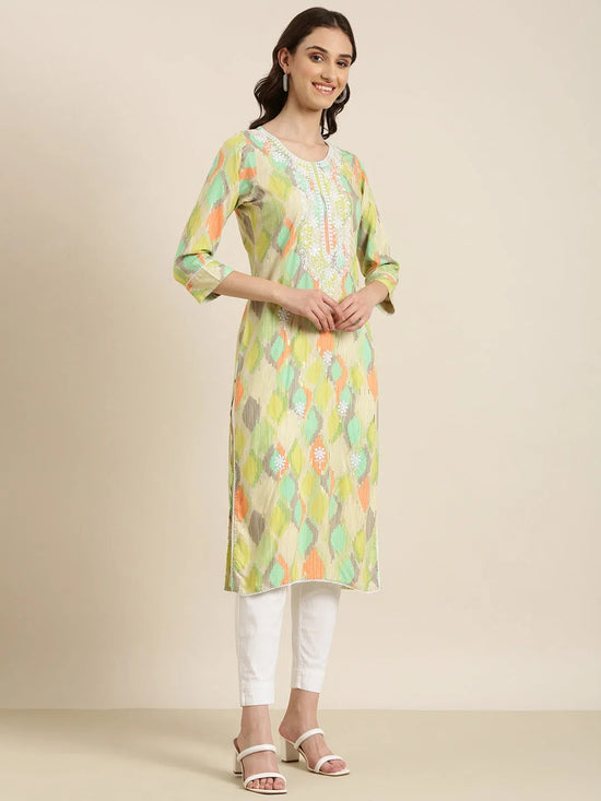 Women Multi Printed Straight Kurta-SNG-7327-Multi