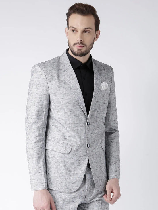 Hangup Men Standard Solid Men Formalwear-GreyBlazer