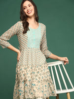 Women's Beige Solid Straight Kurta-AT-A-607-Beige