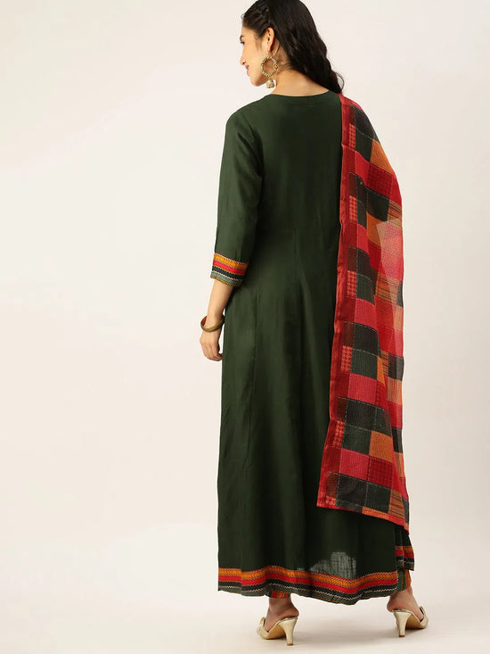 Women's Green Solid Kurta Sets-GW-1954-Green