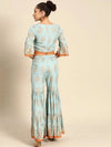 Crop top with sharara in Light Blue