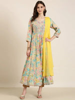 Women Multi Printed Anarkali Kurta-UB-011-Multi