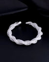 Silver Plated White Kada Beads Kada Bracelet-VOJ126