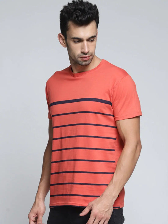 Dillinger Men's Stripes Printed T-Shirt