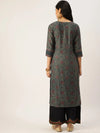 Women's Green Printed Straight Kurtas-AT-A424-K-Green