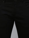 Genips Men's Cotton Stretch Rico Slim Fit Solid Casual Chinos Black Colour