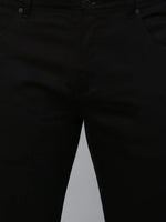 Genips Men's Cotton Stretch Rico Slim Fit Solid Casual Chinos Black Colour