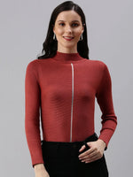 Women's Brown Solid Top-TG-A-263-Rust