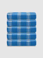 Athom Living Premium  Bath Towel 75 x 150 cm Pack of 5 Waffle Towel,Ultra Absorbent, Quick Dry, and Durable - Ideal for Spa, Gym, and Everyday Use, Blue color-ATZ-BT-7I-C5