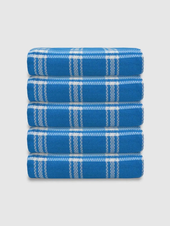 Athom Living Premium  Bath Towel 75 x 150 cm Pack of 5 Waffle Towel,Ultra Absorbent, Quick Dry, and Durable - Ideal for Spa, Gym, and Everyday Use, Blue color-ATZ-BT-7I-C5